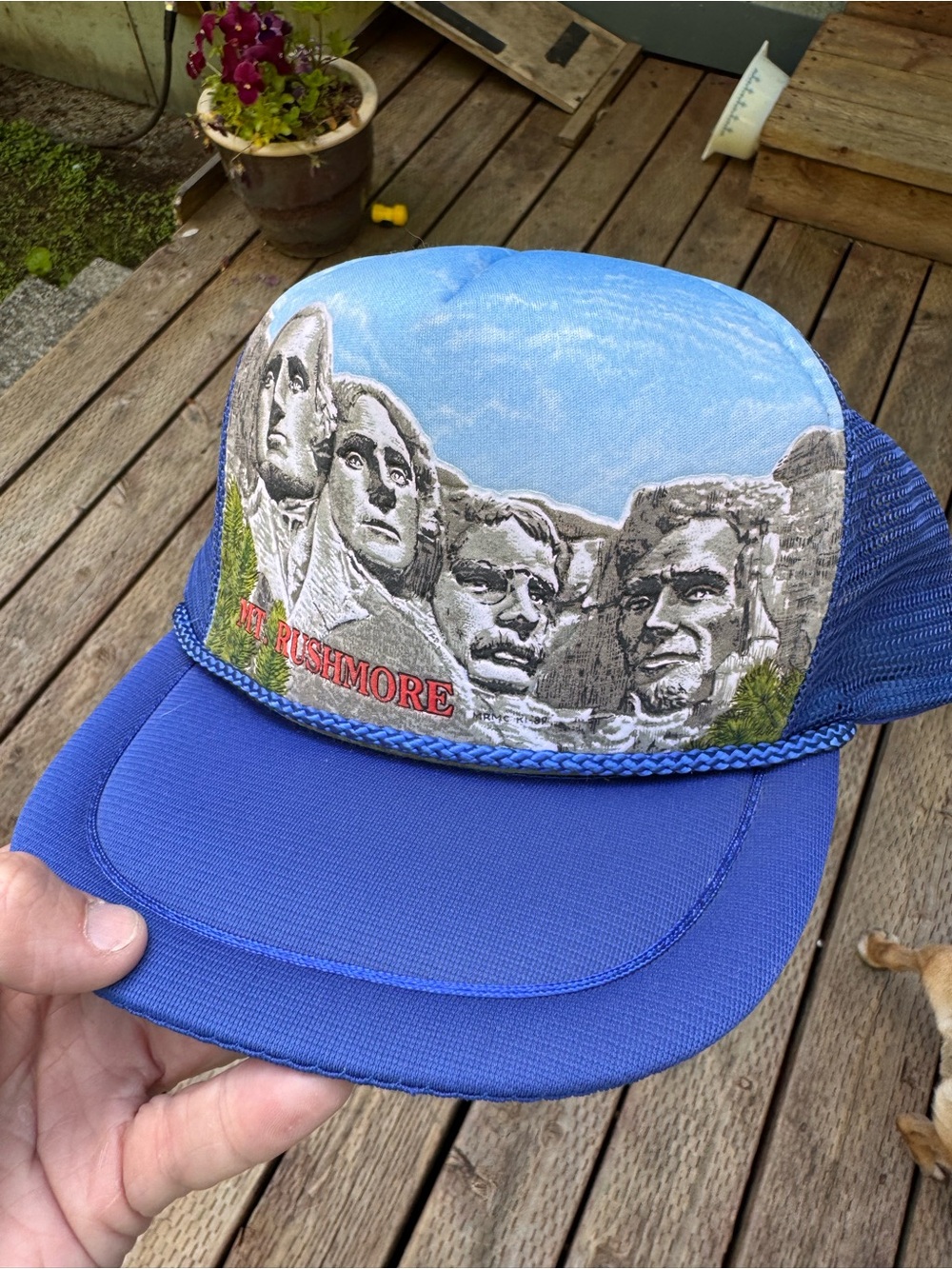 Blue Mount Rushmore Trucker Hat Vintage